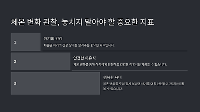 이유식 중 유아의 체온 변화 관찰하기